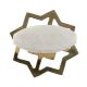 Oval White Stone with Brass Plates Knobs